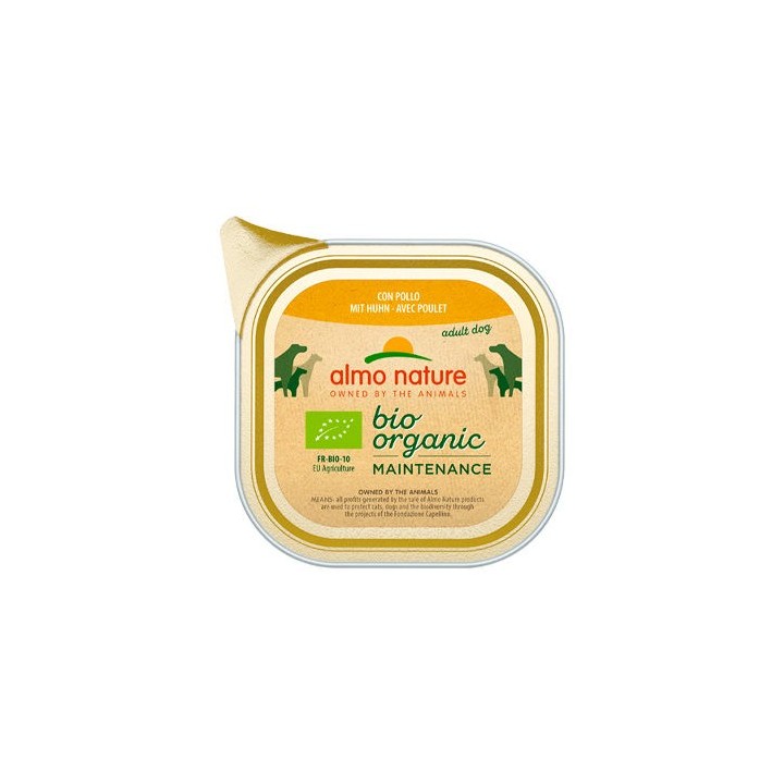 Almo Nature Bio Organic Maintenance Hundefutter - Schälchen - Huhn - 32 x 100 g