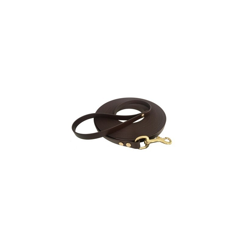 bio-leine 25-35 kg Schleppleine Biothane dunkelbraun 3 m