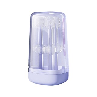 Weichen Borsten Ergonomischer Griff Komfortabler Griff Mundpflege Silikon Hund Katze Zahnbürste Haustier violett