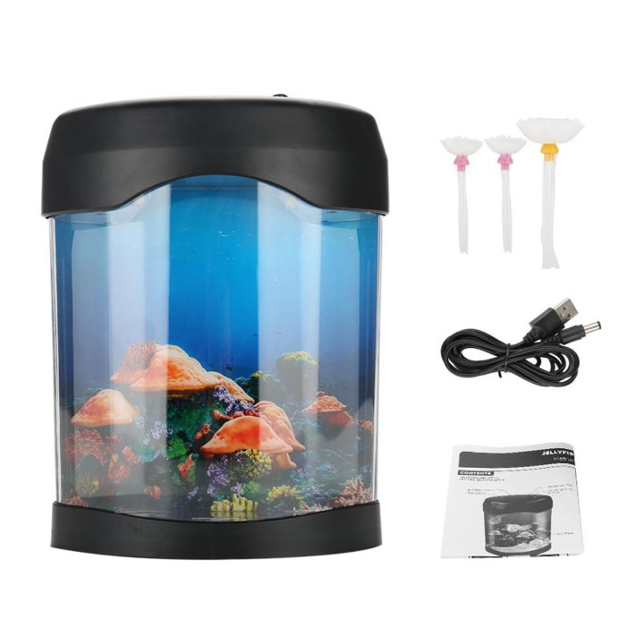USB Aquarium Licht Schreibtisch Mini Fisch Tank Stimmung LED Beleuchtung Farbwechsel Nacht Lampe