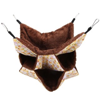 Dreilagiger, warmer Hängematten-Schlafsack für kleine Haustiere, zum Aufhängen, für Hamster, Sugar Gilder gelb