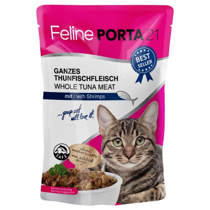 Feline Porta 21 Frischebeutel 6 x 100 g - Thunfisch mit Shrimps
