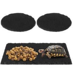 3 Stück Reptilien-Sonnenplattform, Schildkröten-Felsplatte, Schiefer, Reptilien-Sonnenplattform, Futternapf, Naturstein, Bade