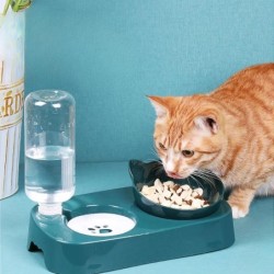 Katzennapf Doppelnapf Schützt die Halswirbelsäule Automatisches Trinkwasser Umkippsicherer Futternapf Hundenapf Reisnapf dunk