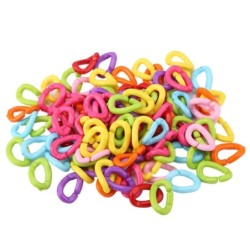 100Pcs Kunststoff Vogel C Clips Haken Kette Links DIY Papagei Spielzeug Mix Farbe