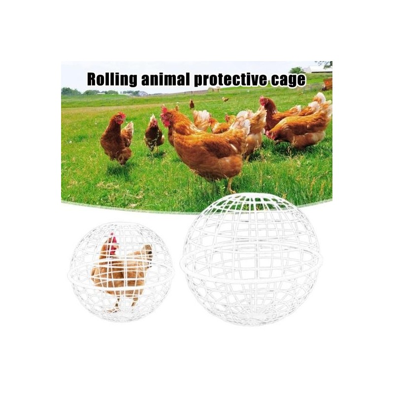 1/2/3 Stück kugelförmiger beweglicher Hühnerstall, rollbares Geflügelgehege für den Außenbereich, runder PVC-Stall, sicherer