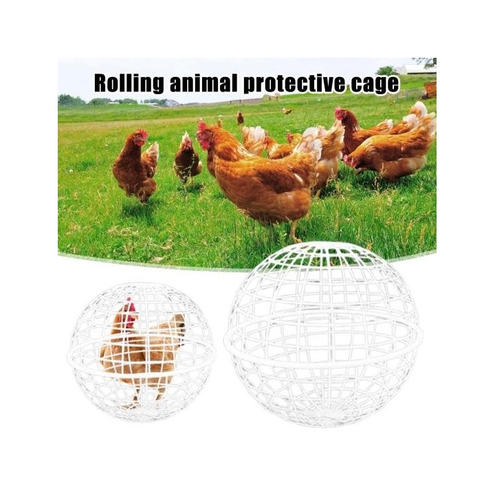 1/2/3 Stück kugelförmiger beweglicher Hühnerstall, rollbares Geflügelgehege für den Außenbereich, runder PVC-Stall, sicherer