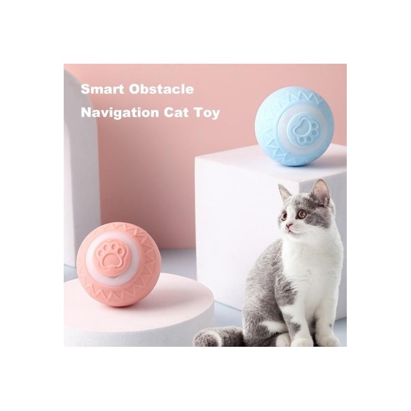 Interaktives Katzenrollball-Spielzeug, bewegungsaktivierter, automatisch beweglicher Smart Ball, per USB wiederaufladbarer Ha