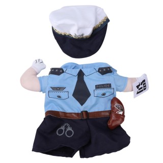 Polyester Niedliche Haustier Halloween Kleidung Strafe Polizei Aufrecht Kostüm Kleid Up für Katzen Hunde(M) M