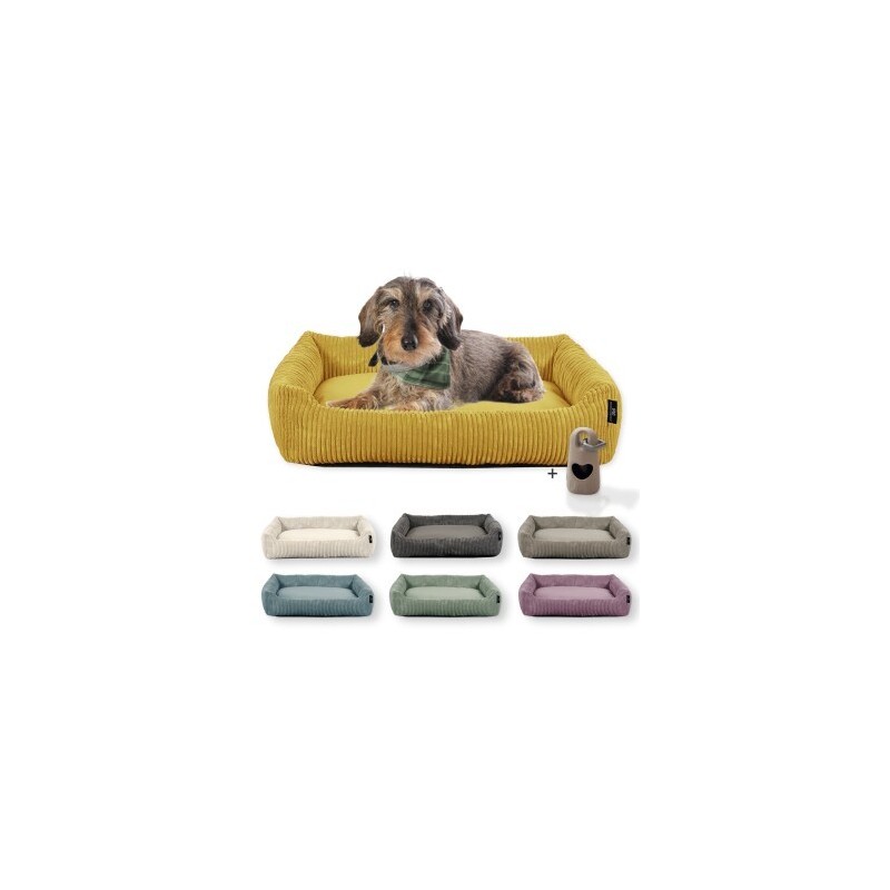 Rohrschneider Hundebett waschbar, robuster Breit-Cordstoff mit Gratis-Beigabe