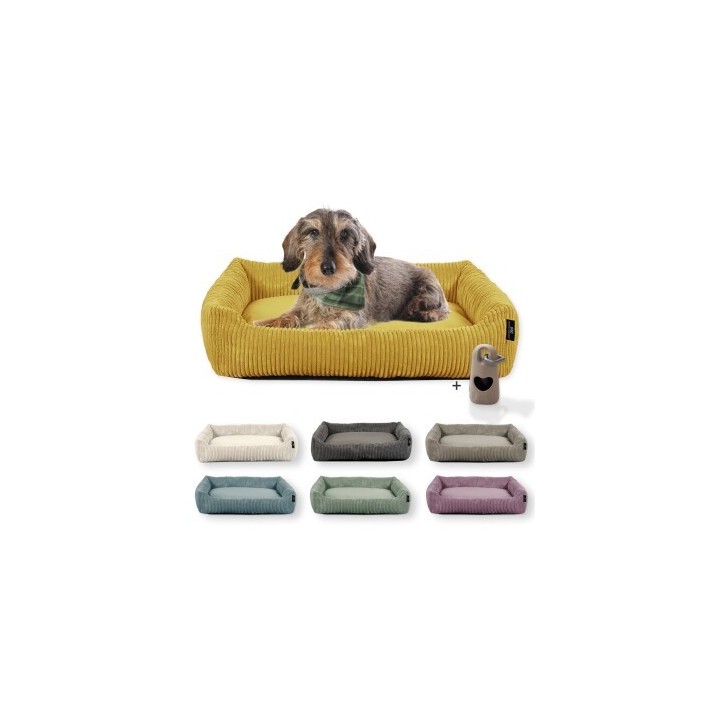 Rohrschneider Hundebett waschbar, robuster Breit-Cordstoff mit Gratis-Beigabe
