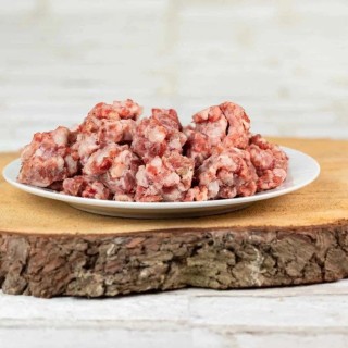 Ziegenmuskelfleisch, durchwachsen, gewolft 500 g Beutel