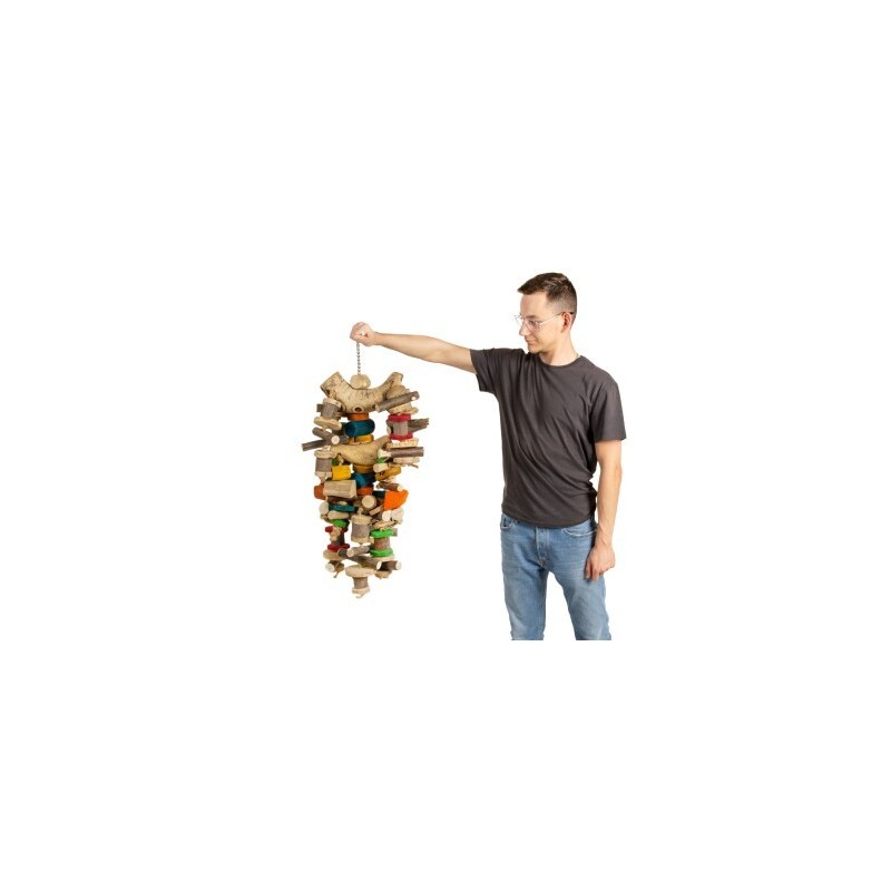 HappyBird Vogelspielzeug Giant Bam Tower -Javaholz
