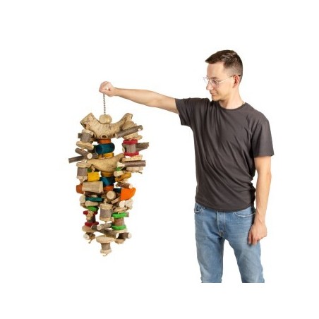 HappyBird Vogelspielzeug Giant Bam Tower -Javaholz