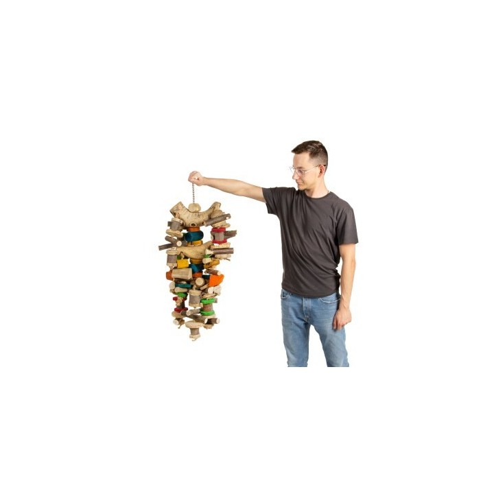 HappyBird Vogelspielzeug Giant Bam Tower -Javaholz