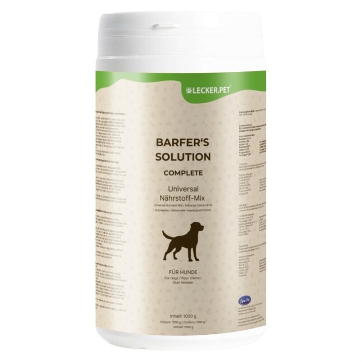 Lyra Pet Lecker.Pet Barfer's Solution Complete Universal Nährstoff Mix Pulver für Hunde 6x1 kg