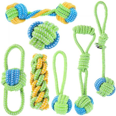 Hundespielzeug für große und kleine Hunde, interaktives Baumwollseil, Mini-Hundespielzeug, Ball für Hunde, Zubehör, Zahnbürst