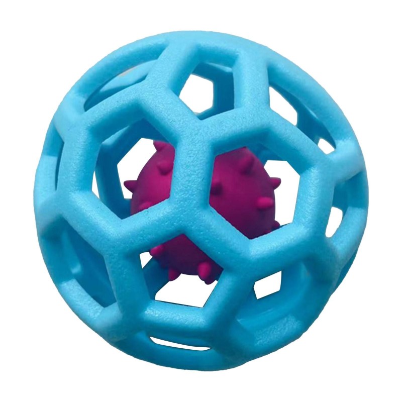 Hundespielzeug, hohler Ball, lustig, interaktiv, Bissfestigkeit, Kauspielzeug, Ball für Hunde, Katzen, Haustiere, Blau