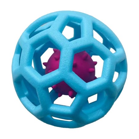Hundespielzeug, hohler Ball, lustig, interaktiv, Bissfestigkeit, Kauspielzeug, Ball für Hunde, Katzen, Haustiere, Blau