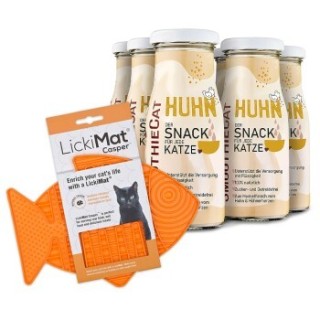 SmoothieCat Huhn 6x 150 ml + Lickimat Orange