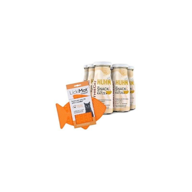 SmoothieCat Huhn 6x 150 ml + Lickimat Orange