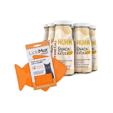 SmoothieCat Huhn 6x 150 ml + Lickimat Orange