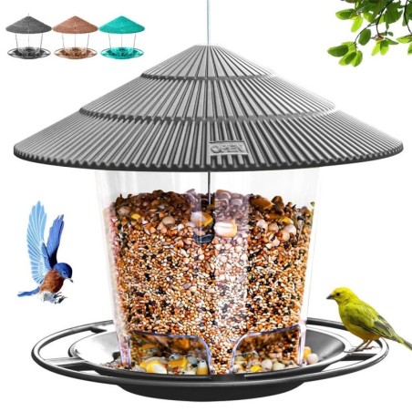 Vogelfutterspender für den Außenbereich, zum Aufhängen, eichhörnchensicher, leicht zu reinigen und zu befüllen, verstellbarer