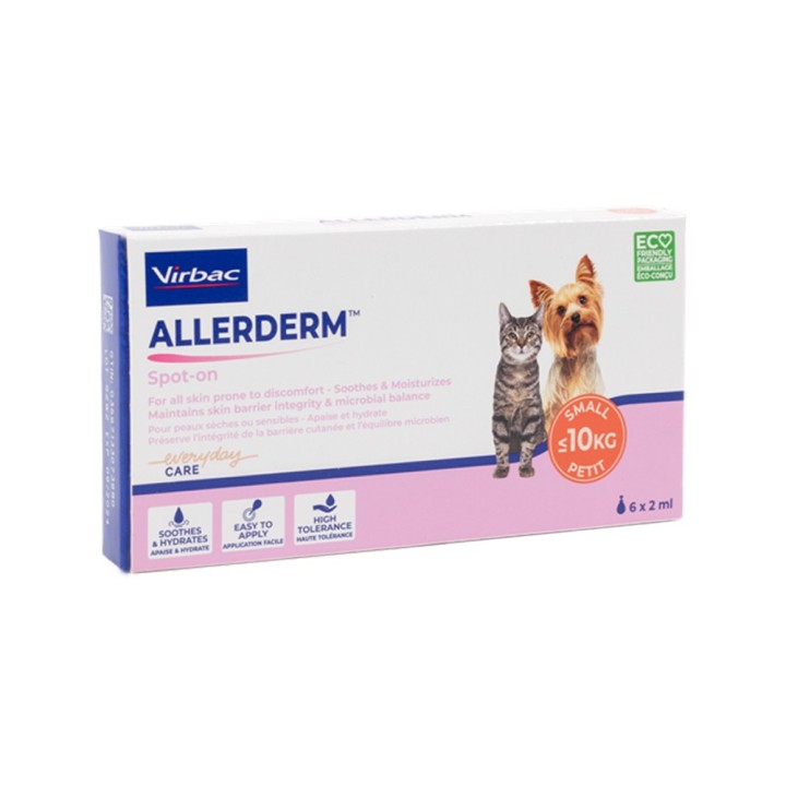 Allerderm Spot-on - Kleine Hunde & Katzen - 6 x 2 ml