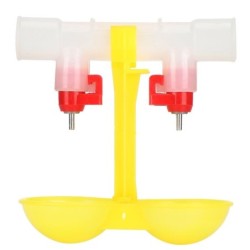 11PCS Doppel Nippel Huhn Tasse Waterer Ball Ventil Trinker mit 2 Schalen Hängen FeederG3/4 1/6 15.5?17.5cm Head Circumference
