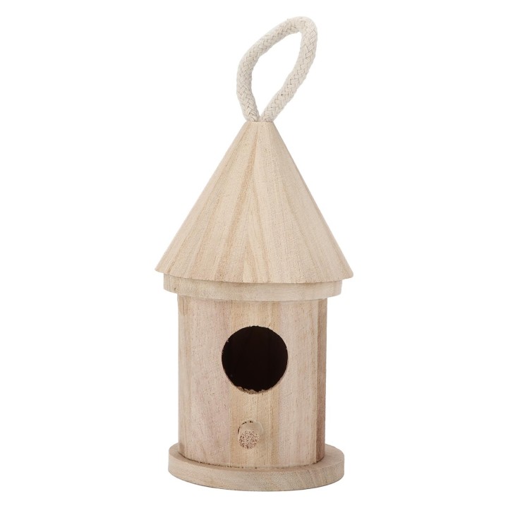 Rundes Vogelhaus zum Aufhängen, aus Holz, zum Selbermachen, rund, für Gartendekorationen im Freien, kleine Größe 5