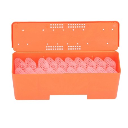 King Cage Transportbox mit 20 Stück Bienenkönigin-Aufzuchtkäfigen, transparenter King Cage, Bienenzuchtwerkzeuge