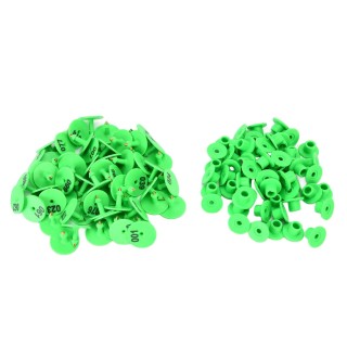 100 stücke Vieh Ohr Tag Anti Dropping Schwein Runde Ohr Tag mit Nummer für Füchse Schweine SchafeGrün grün