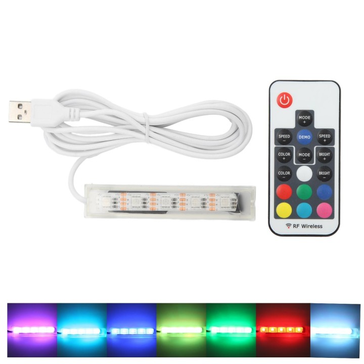 Micro Aquarium Licht USB Powered Fernbedienung Bunte Fisch Tank LED Lampe für LandscapeWhite Wire