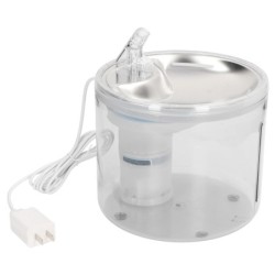 Katzenwasserbrunnen, 2,6 l, automatischer Edelstahl, transparent, leiser Trinkbrunnen für Haustiere