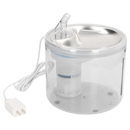 Katzenwasserbrunnen, 2,6 l, automatischer Edelstahl, transparent, leiser Trinkbrunnen für Haustiere