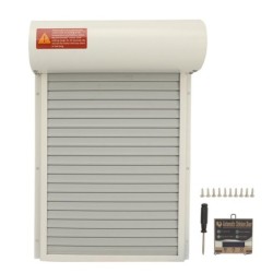 Automatischer Hühnerstall-Türöffner, batteriebetrieben, Timer, LED-Anzeige, Hühnerstalltür für den Bauernhof weiß