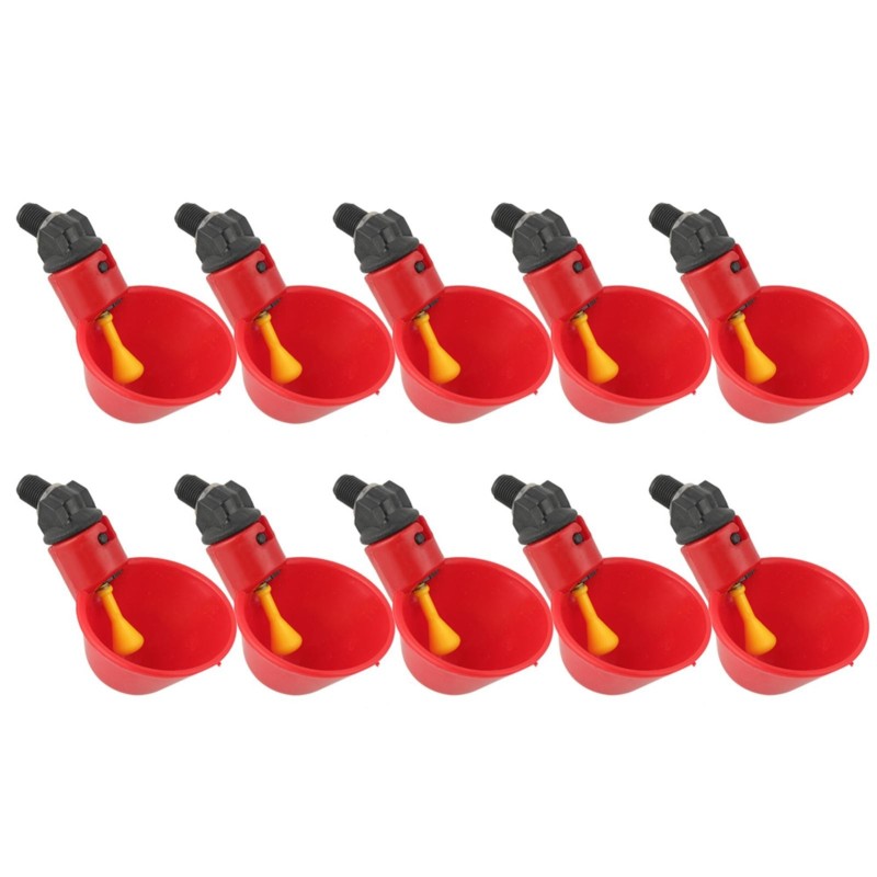 10 PCS Geflügel Wasser Trinken Tassen Trinker Feeder für Vieh Huhn Henne weiß