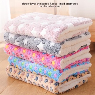 Universal-Haustierdecke aus Flanell für vier Jahreszeiten: Doppelseitige warme Plüschmatte für Hunde und Katzen S