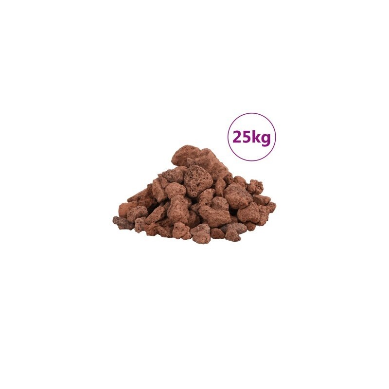 VidaXL Vulkangestein Rot 1-2 cm 25 kg