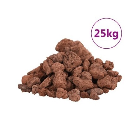 VidaXL Vulkangestein Rot 1-2 cm 25 kg