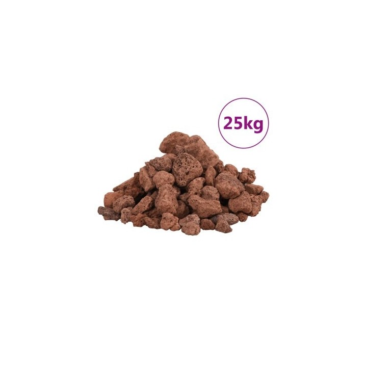VidaXL Vulkangestein Rot 1-2 cm 25 kg