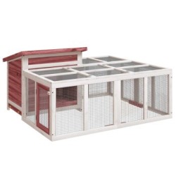 VidaXL Kaninchenstall 144x123x67,5 cm (L x B x H) braun