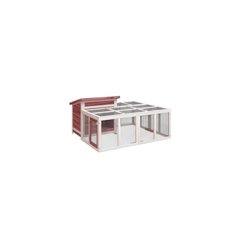 VidaXL Kaninchenstall 144x123x67,5 cm (L x B x H) braun