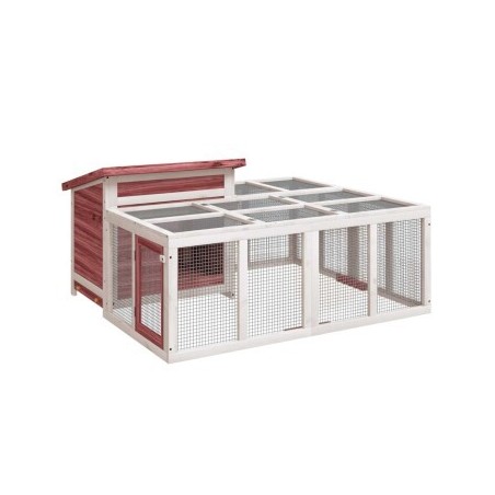 VidaXL Kaninchenstall 144x123x67,5 cm (L x B x H) braun