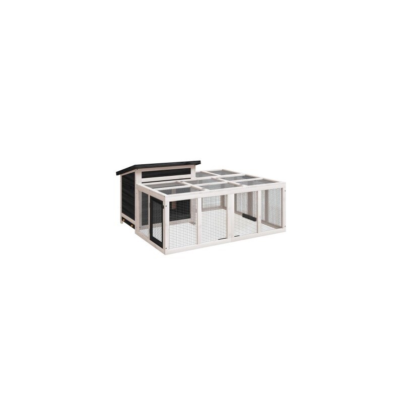 VidaXL Kaninchenstall 144x123x67,5 cm (L x B x H) grau