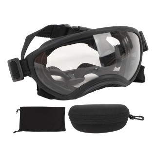 Hundesonnenbrille, winddicht, TPU, elastischer Rahmen, Anti-UV-Schutzbrille für Hunde, transparente Linse grau