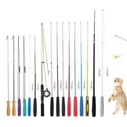Katzenangel, flexibler dreiteiliger Teleskop-Angelstab, Katzenspielzeug, lustige Katzenangel für Fangspielzeug, unverzichtbar