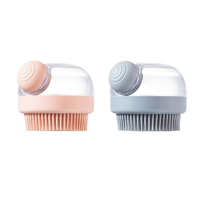 1 Stück Haustier-Badebürste aus weichem Silikon mit Shampoo-Spender, sanfte Massage für die Pflege und Reinigung von Fell und