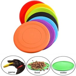 1 Stück Haustier Hund Flying Disc Spielzeug Weiches, rutschfestes Silikon Spiel Frisbeed Anti-Kau-Training Interaktives Haust