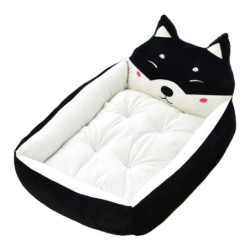 Hundebett mit Cartoon-Motiv, für den Winter, warm, niedlich, waschbar, für alle Jahreszeiten, Haustierhütte, Bett für Hunde,